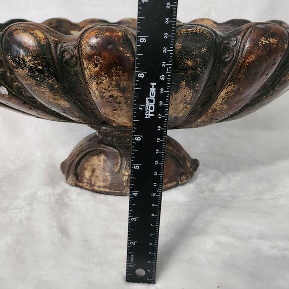 Antique-Style Attilas Original Repro Oval Scalloped Pedestal Bowl 19" x 9" - Picture 5 of 12